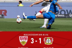 斯图加特3-1逆转药厂升至联赛第四，德米罗维奇、昂达夫破门